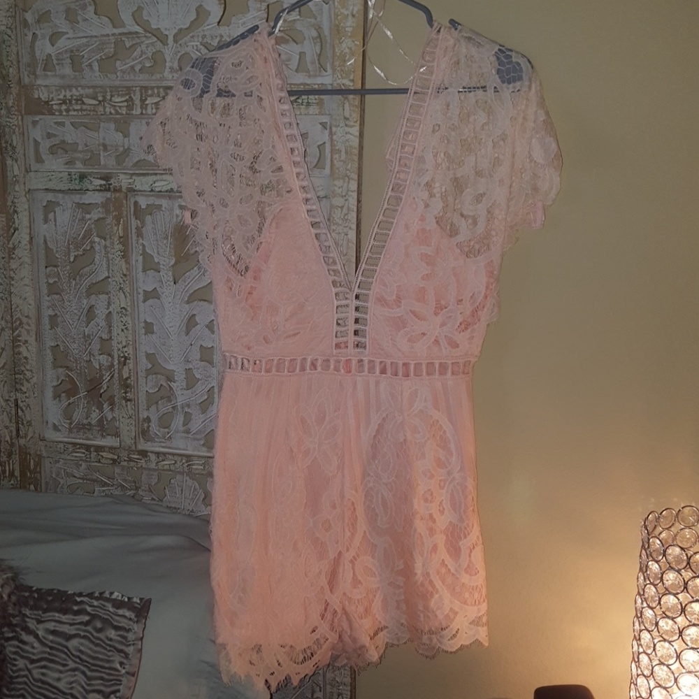 Beautiful peach lace Romper